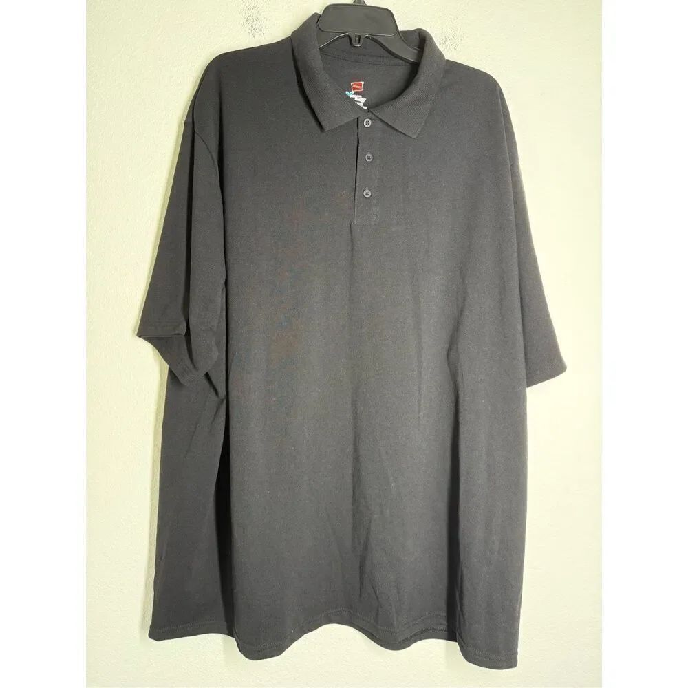 Hanes XTemp Fresh IQ Black Short Sleeve Polo Size 3XL Cotton Blend